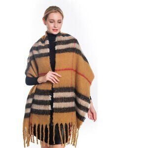 Classic Haymarket Print Soft Blanket Scarf Shawl Wrap w/Tassels Cozy 20x76